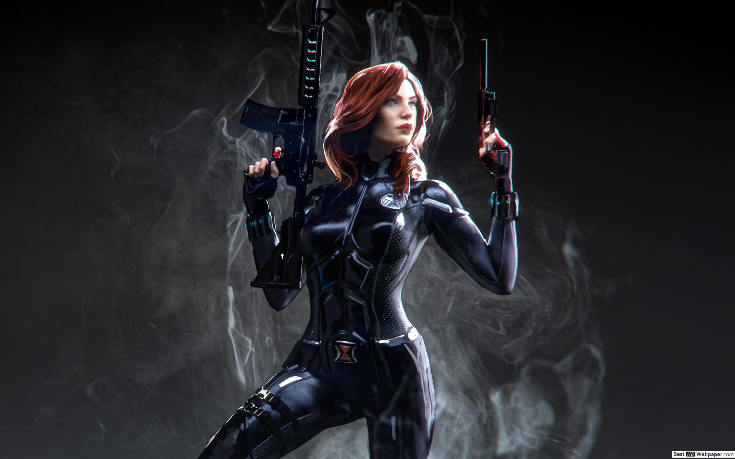 Smoking hot Black Widow HD wallpaper download