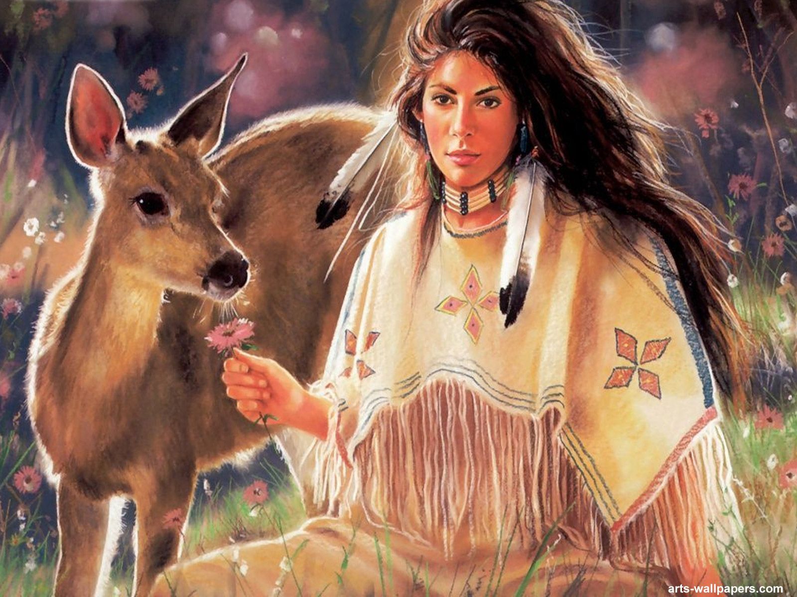 Native American Women Art. Native American Wallpaper. Native