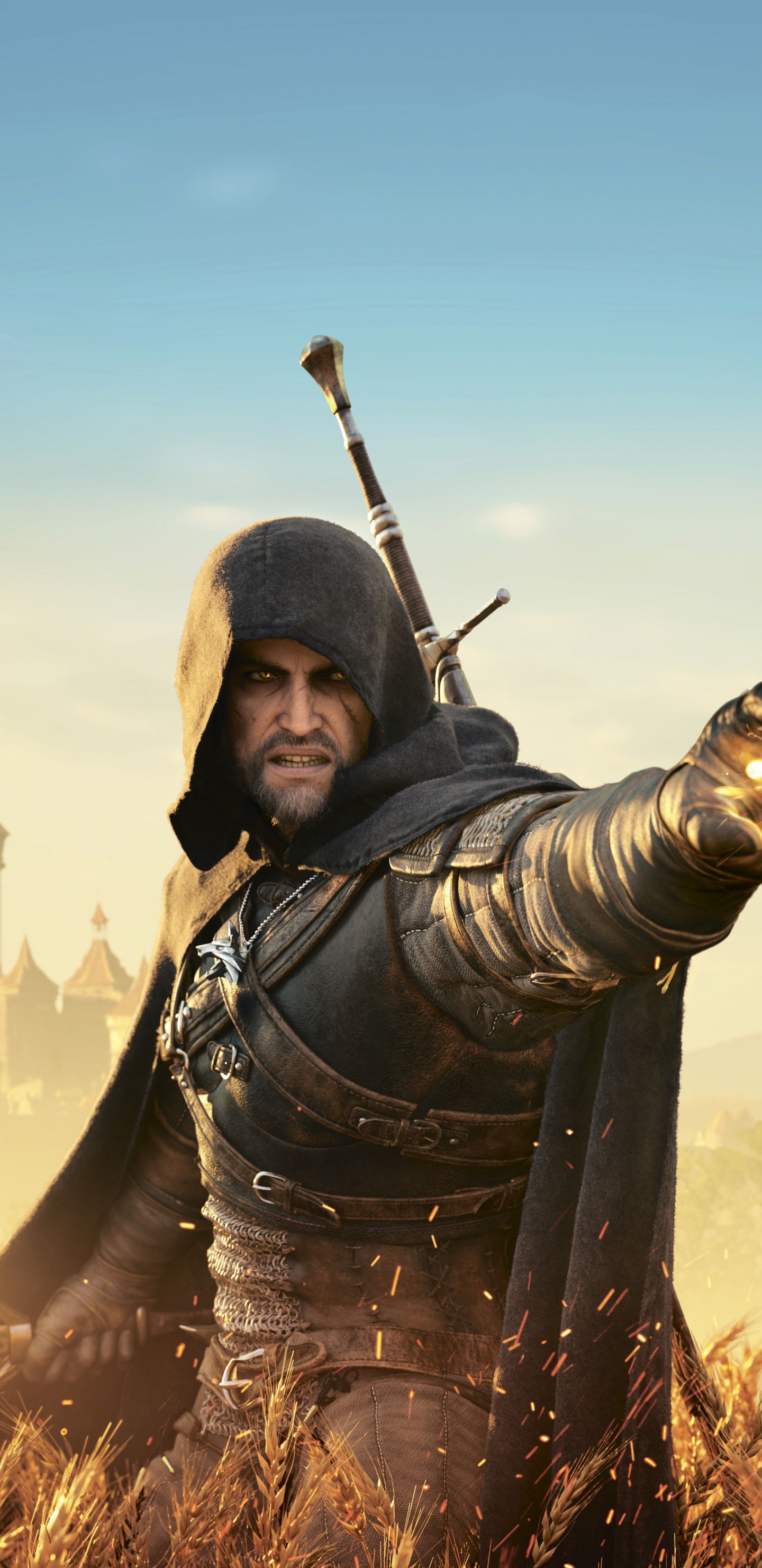 Download 1440x2960 wallpaper the witcher 3: wild hunt, warrior