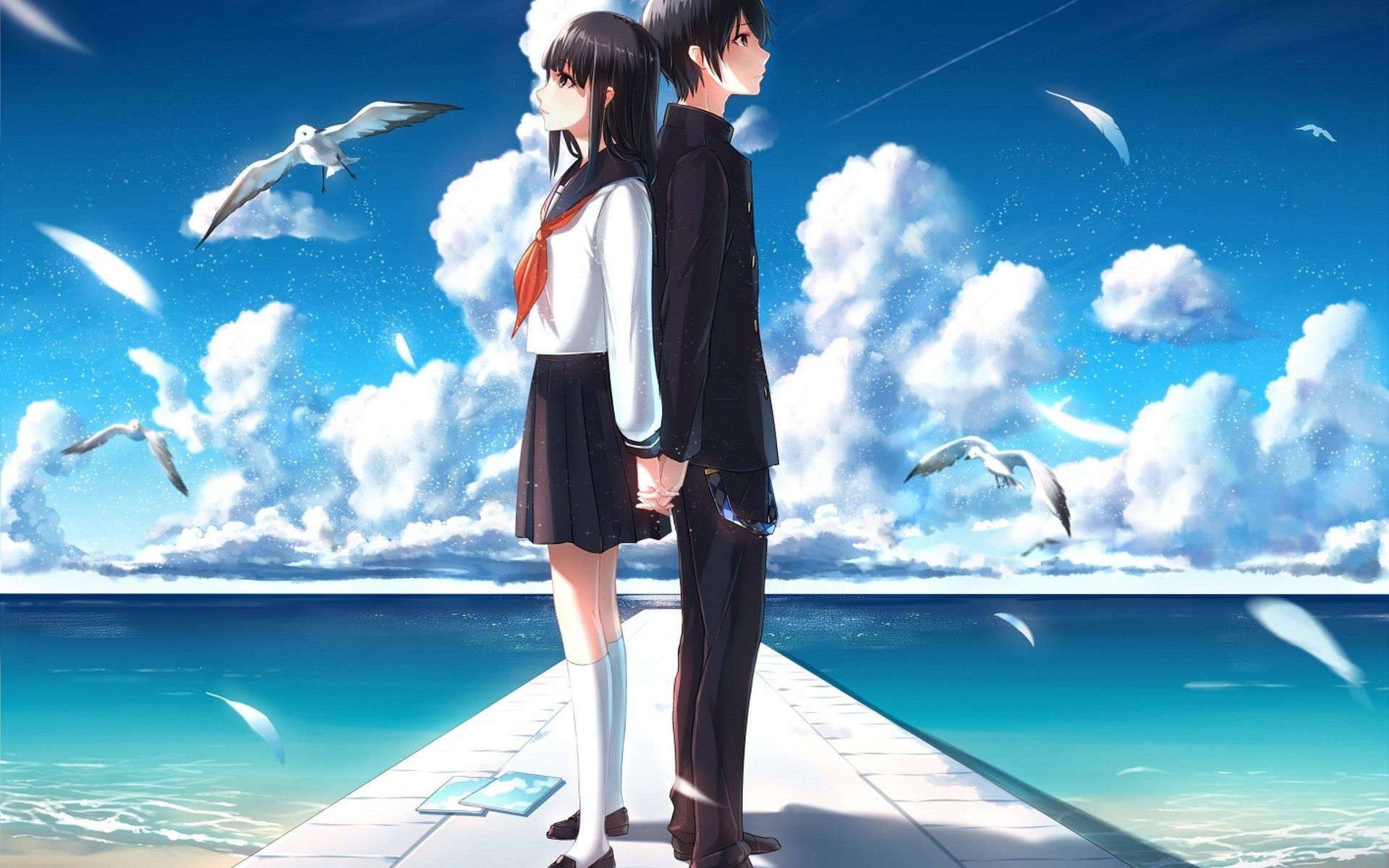 Anime Boy And Girl Wallpaper HD Wallpaper HD Romance