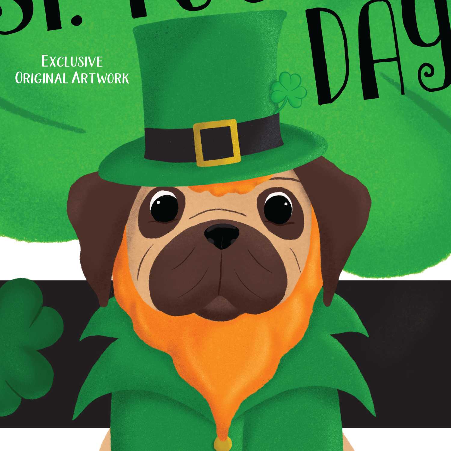 Pug St. Patrick's Day Flag Treasured Gifts Co