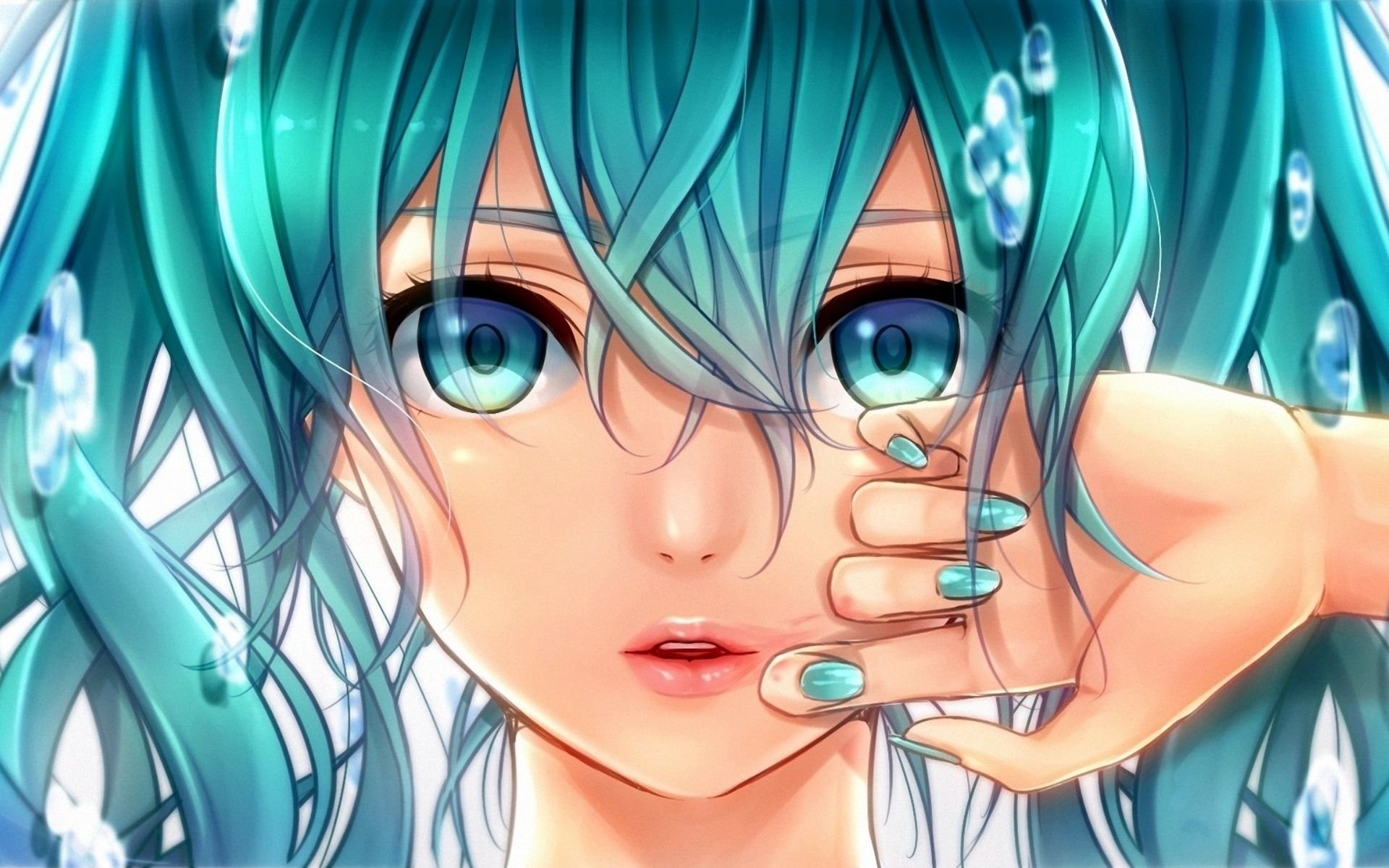Blue Hair Anime Girl Wallpaperx1200