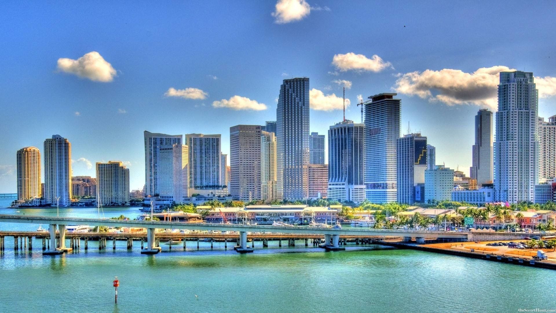 Miami Downtown Florida Cityscape Wallpapers Wallpaper Cave