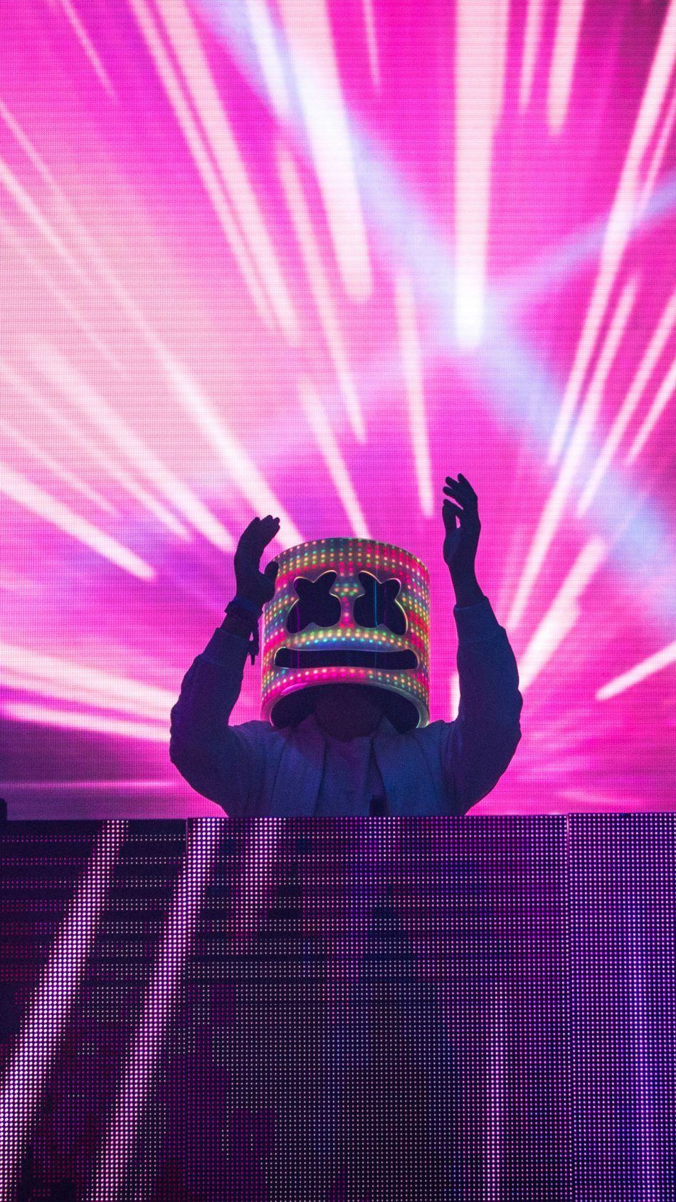 Marshmello Neon Lights Live Free 4K Ultra HD Mobile Wallpaper