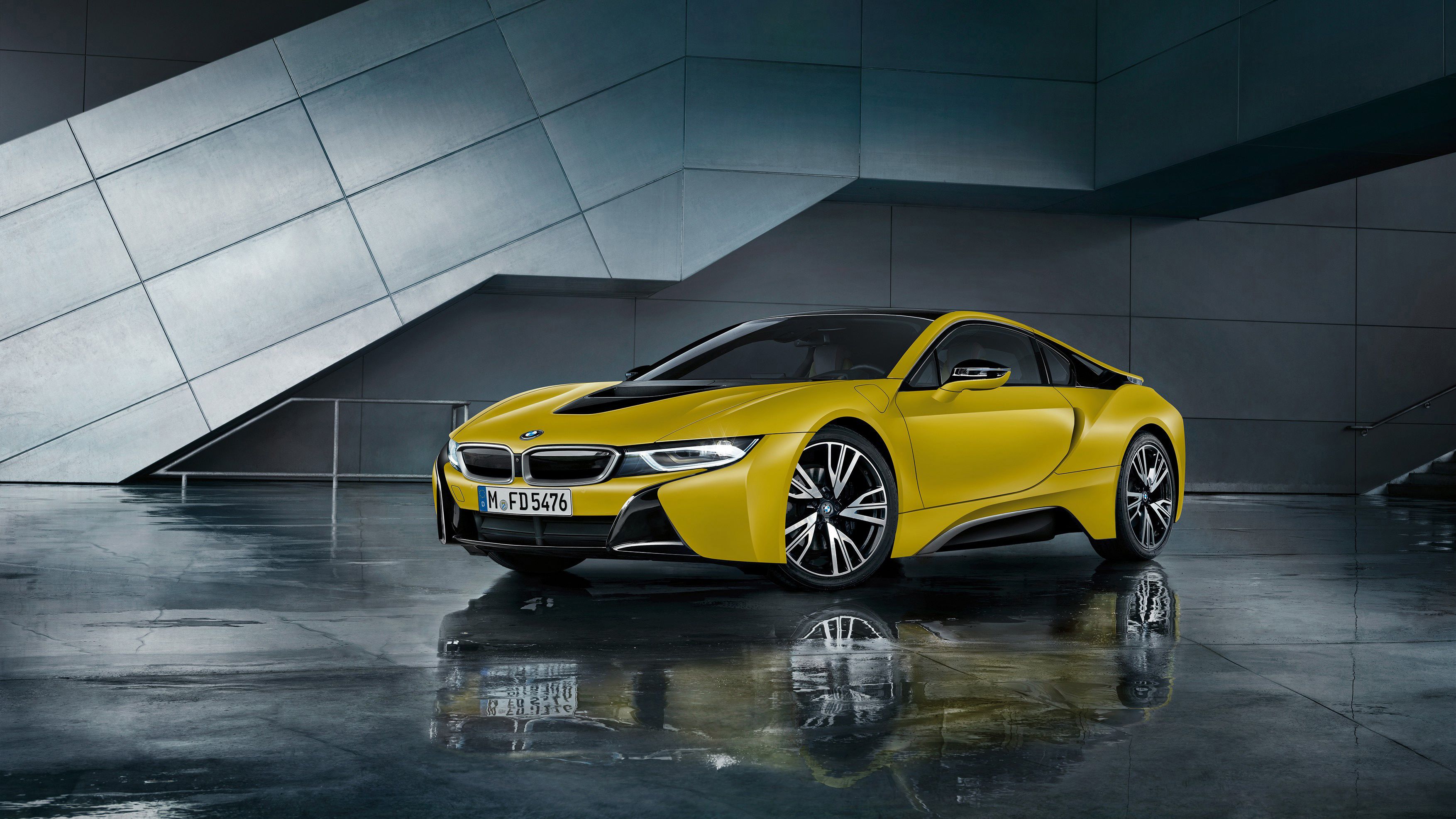 BMW i8 Frozen Yellow 2017 Wallpaper. HD Car Wallpaper