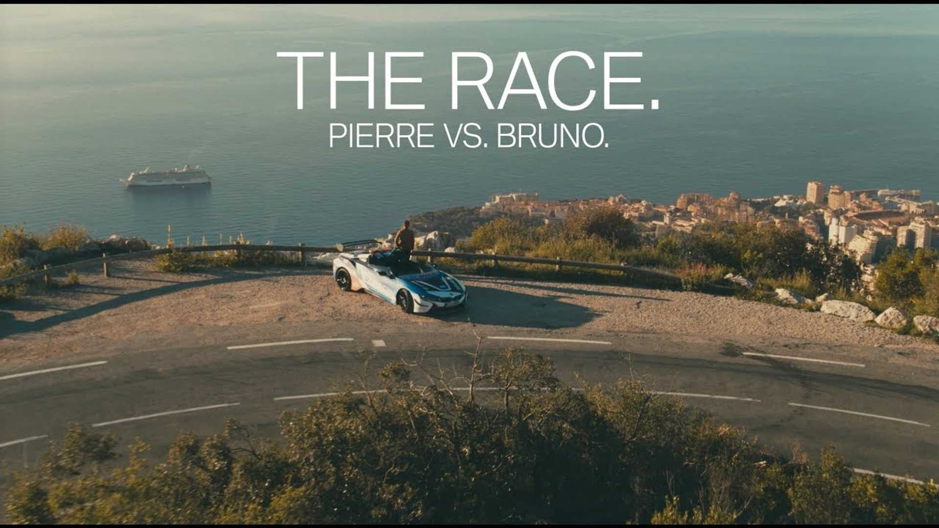 BMW i8 Roadster Safety Car Vs Sailing Yacht In Monaco