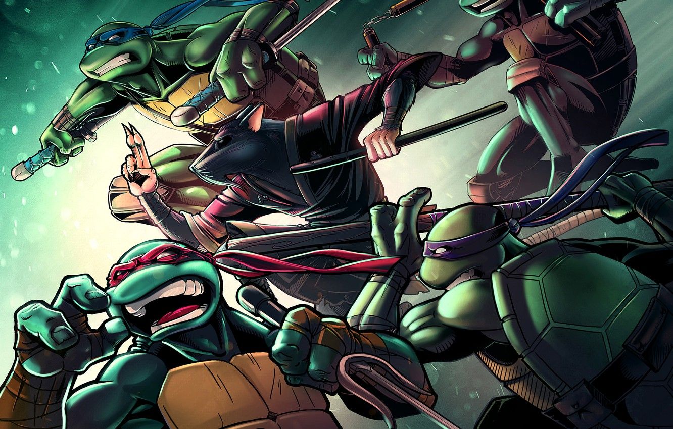 Wallpaper turtle, rat, tmnt, mutant, Raphael, Leonardo, Donatello
