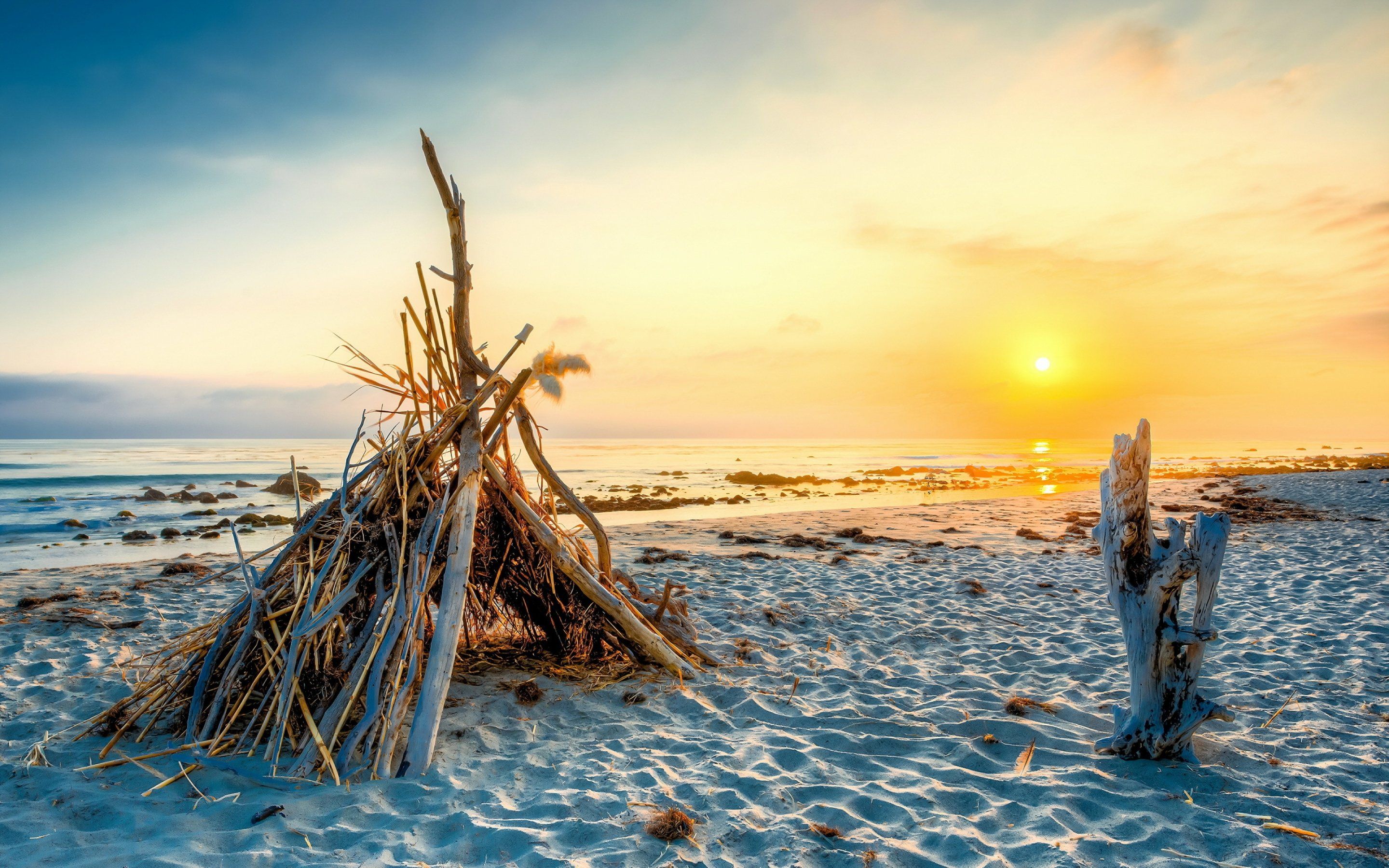 sunset, Sunrise, Beach, Ocean, Sea Wallpaper HD / Desktop