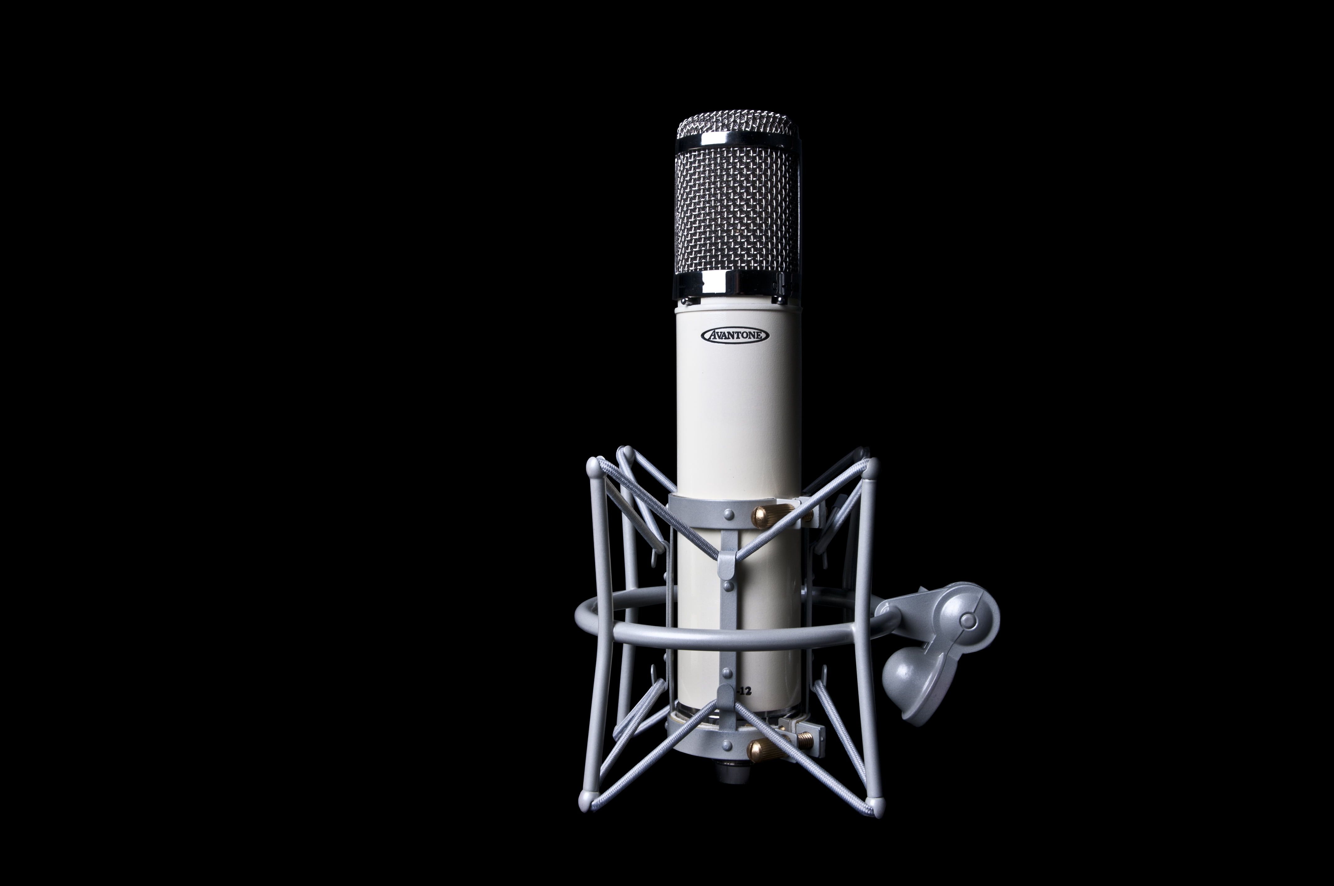 White and silver microphone condenser HD wallpaper