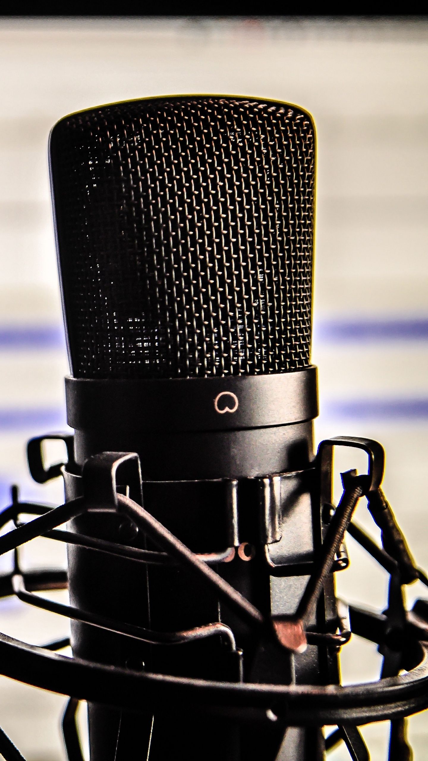 Download wallpaper 1440x2560 microphone, studio, recording qhd