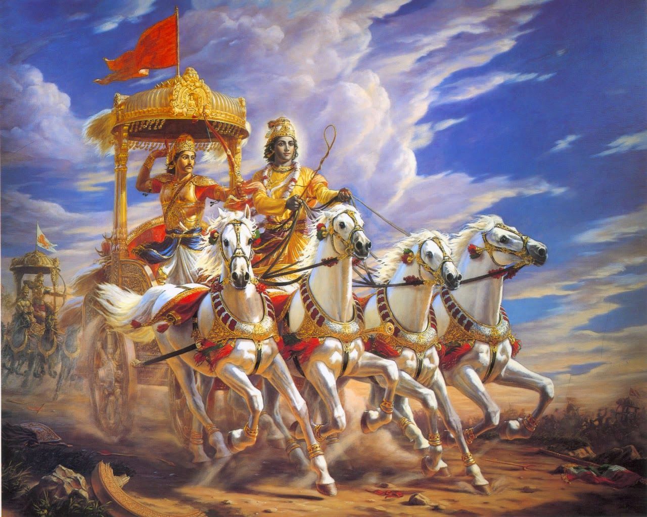 lord krishna mahabharat kurukshetra Image. Lord krishna, Krishna painting, Bhagavad gita