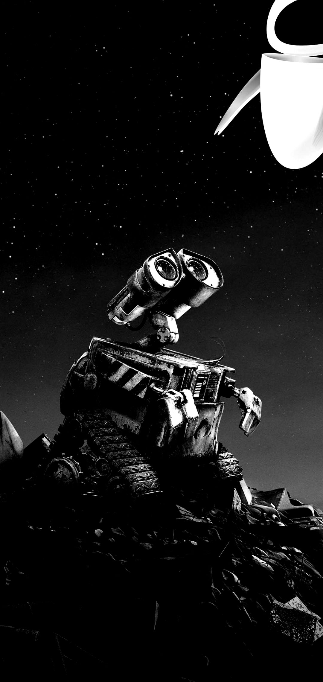 Wall E And EVE In Gray Galaxy S10 Hole .galaxys10wallpaper.com