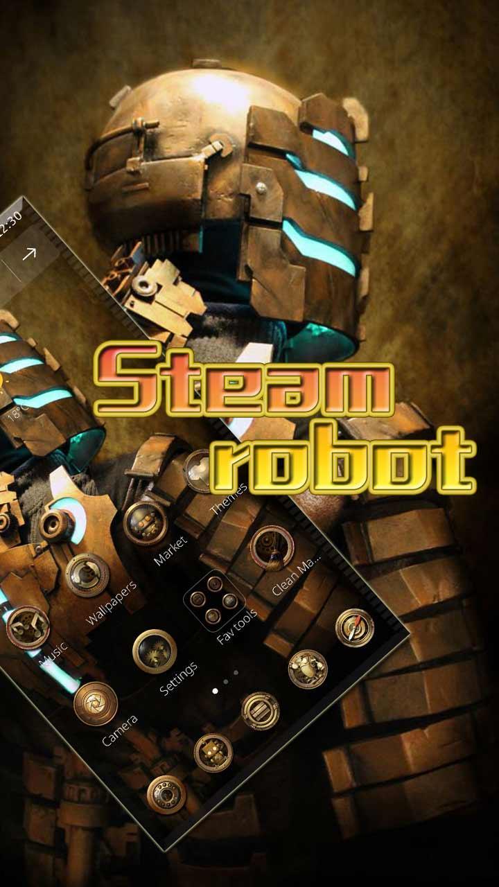 Metallic Steam Robot Theme for Android