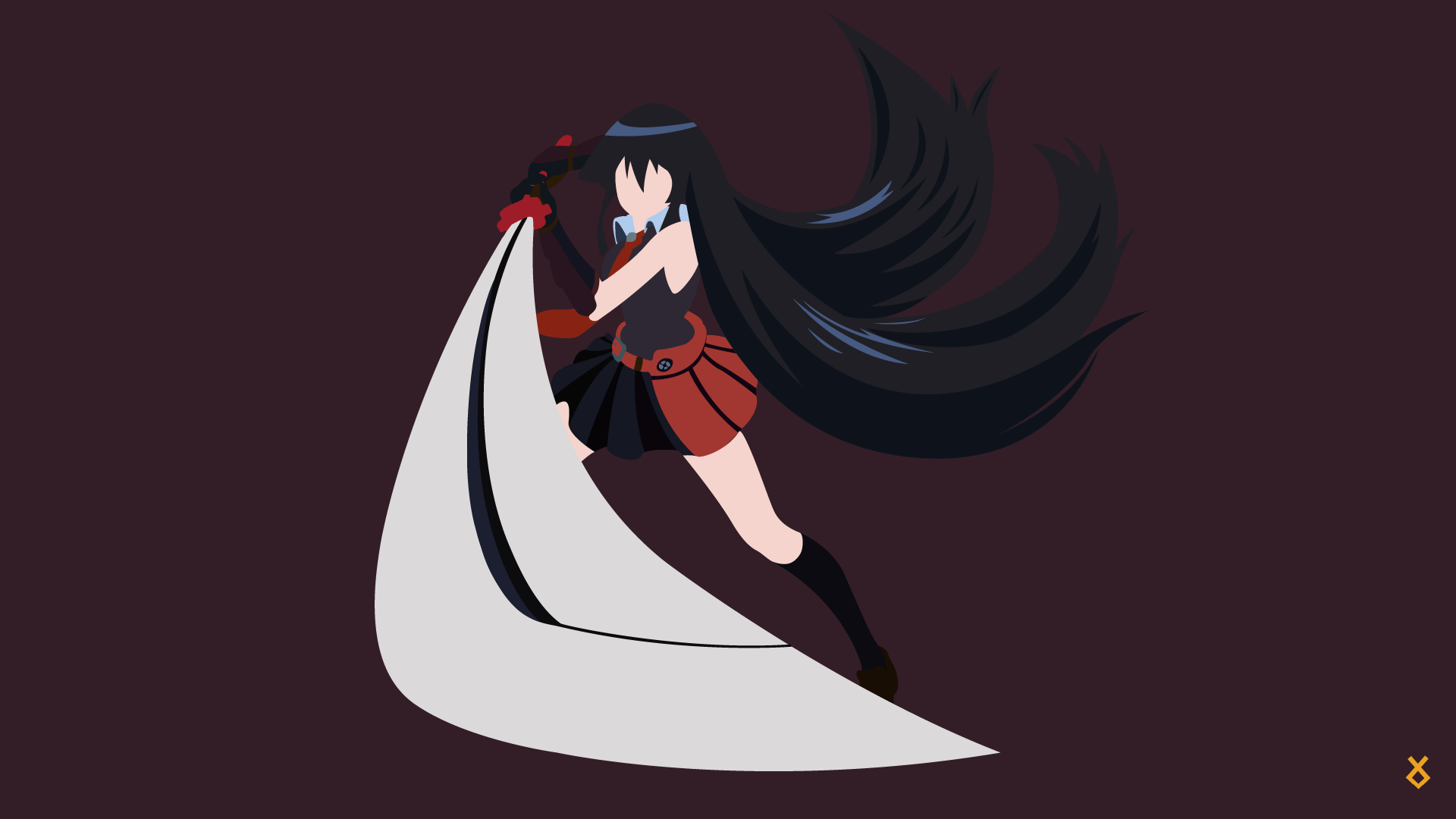 #anime vectors, #Akame, #vector, #vector art, #minimalism