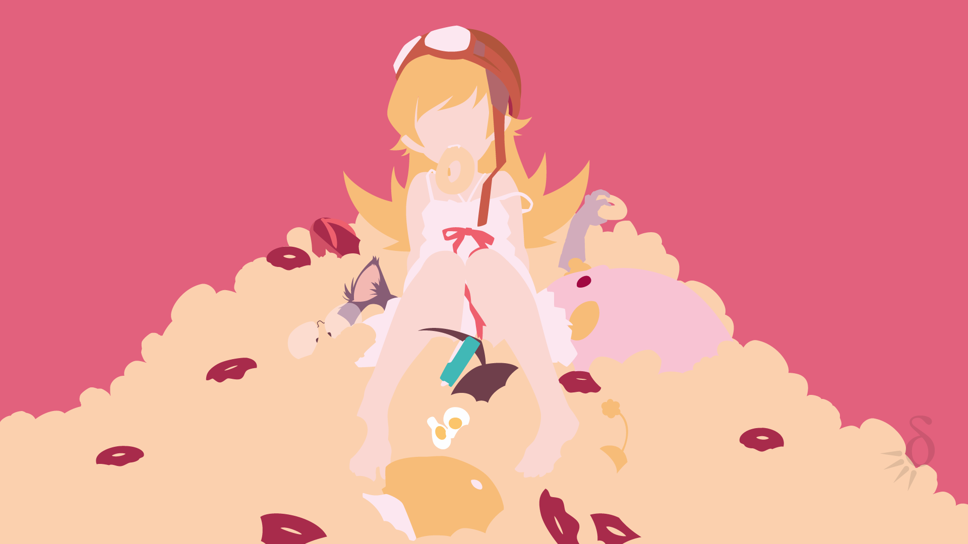 minimalism, #anime vectors, #anime girls, #vector, #Monogatari