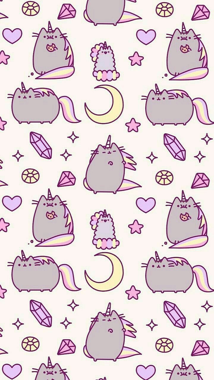 Download A Kawaii Pusheen Gifts You With Lots of Love Wallpaper  Wallpapers com