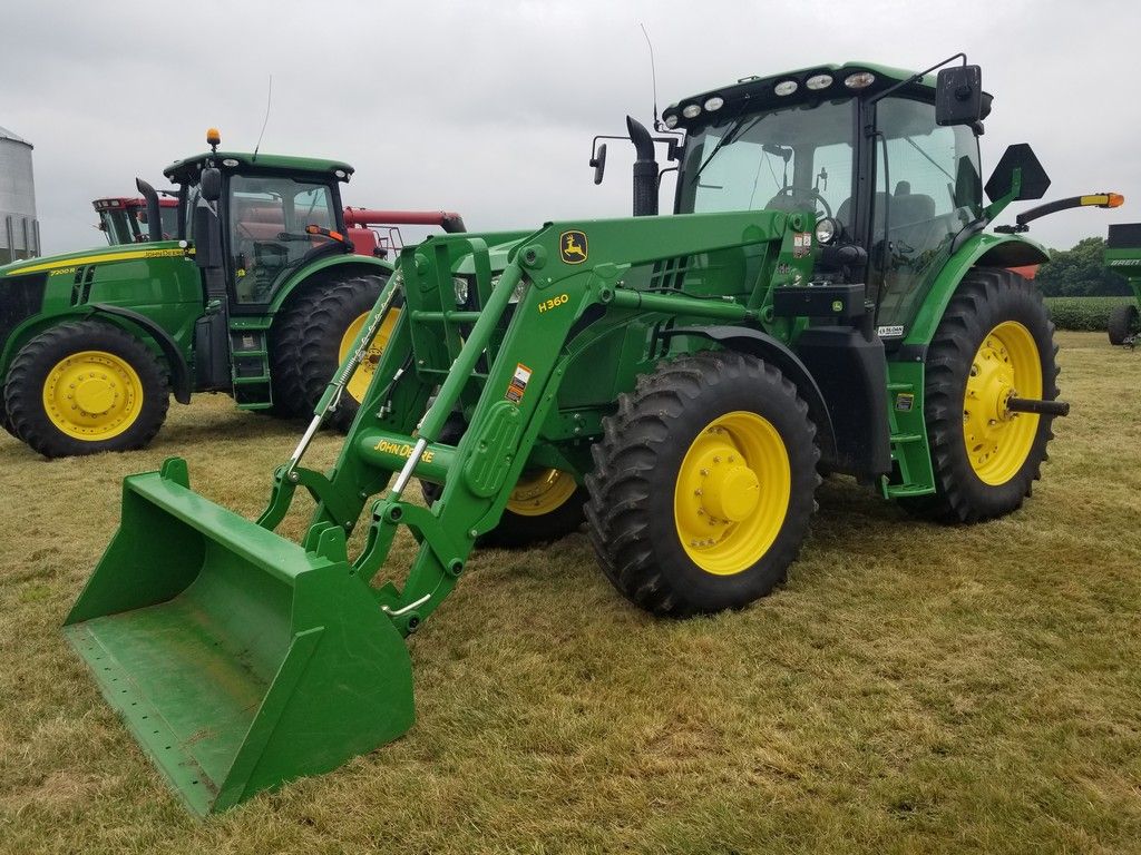 John Deere 6150R Tractor W JD H360 Loader. Farm Machinery