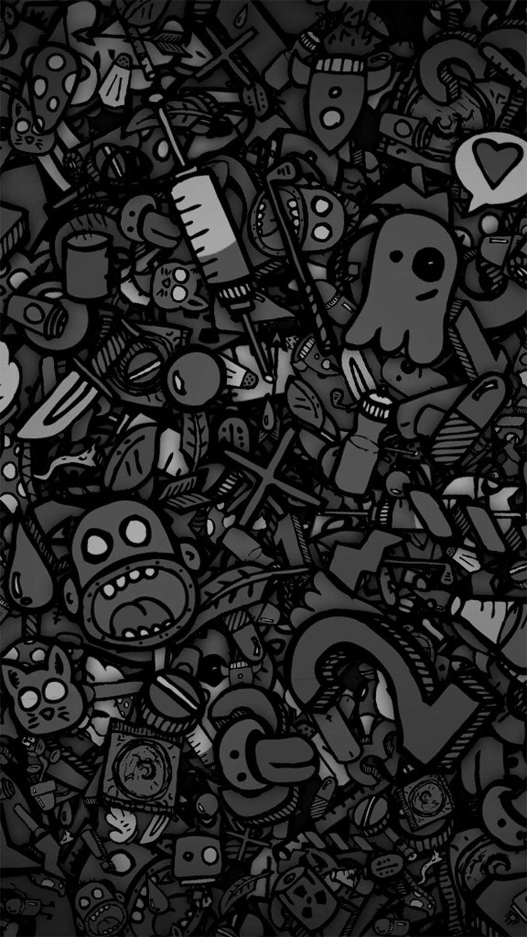 Doodle Black Hd Mobile Wallpapers - Wallpaper Cave