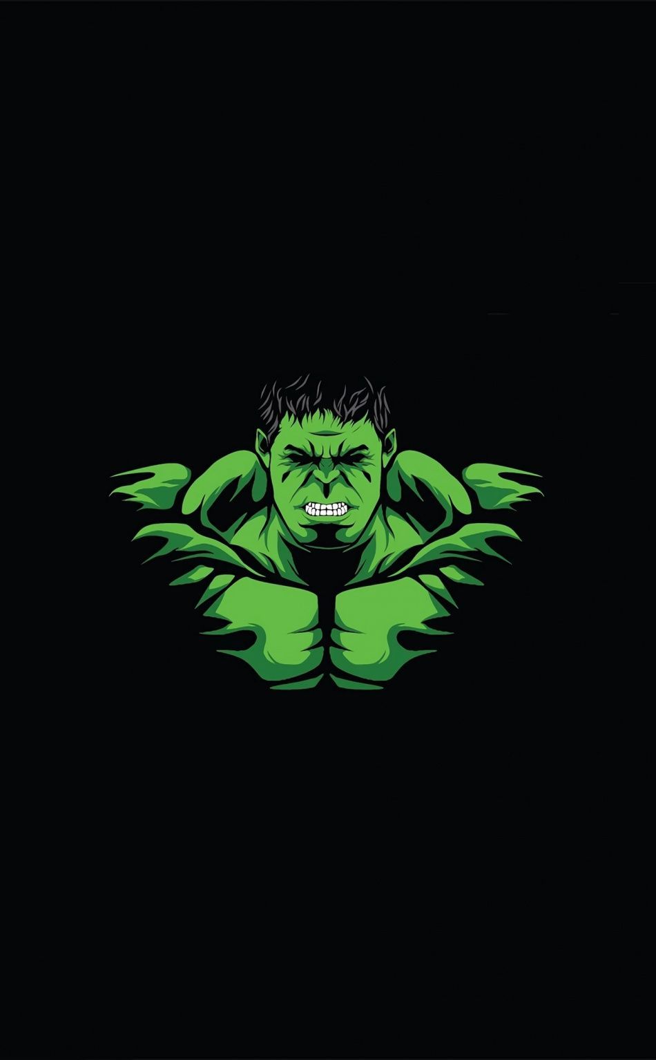 Hulk, angry green man, minimal wallpaper. Cartoon