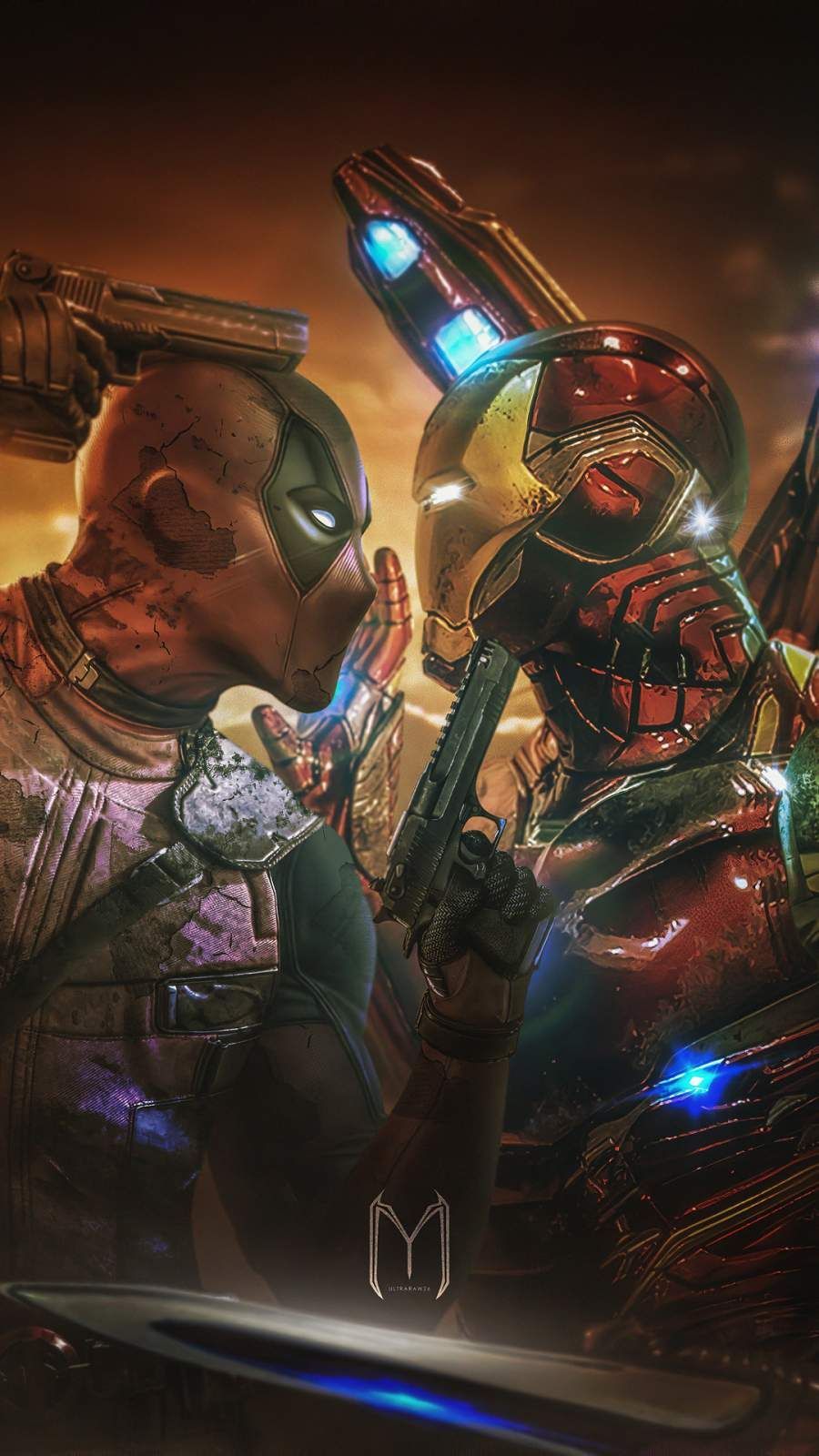 Deadpool Vs Iron Man IPhone Wallpaper #wallpaper #wallpaper