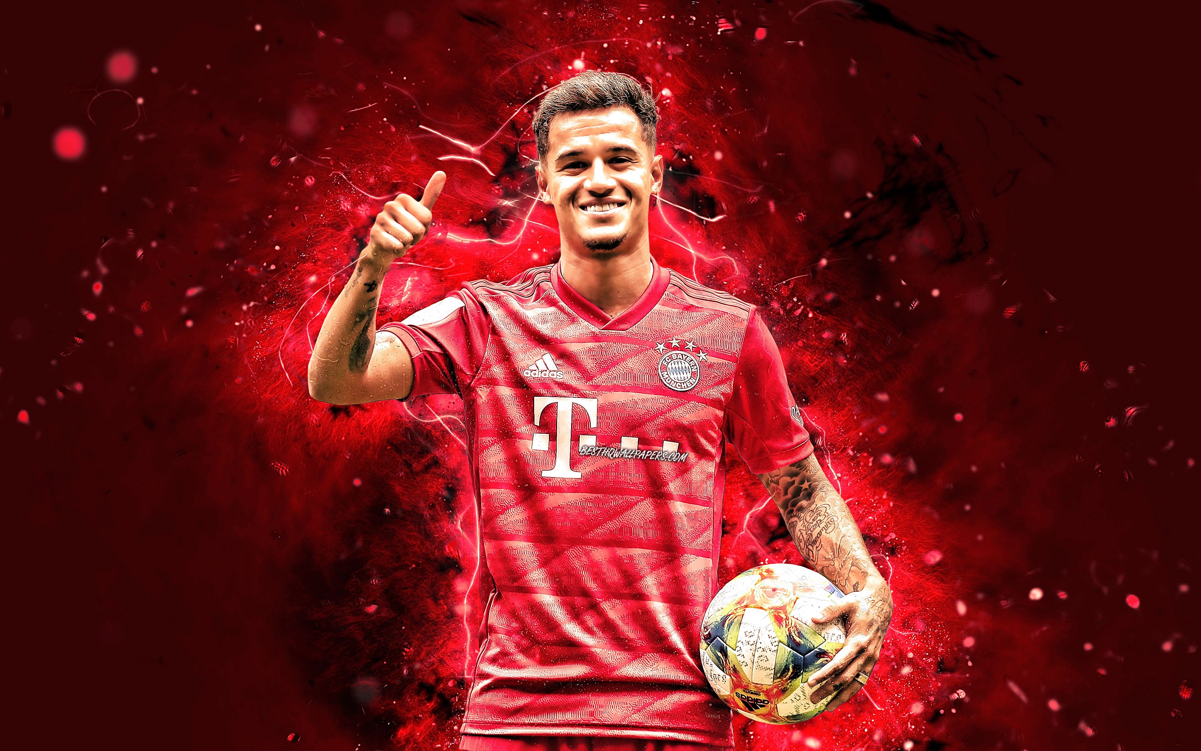 Download wallpaper Philippe Coutinho, 4k, Bayern Munich FC