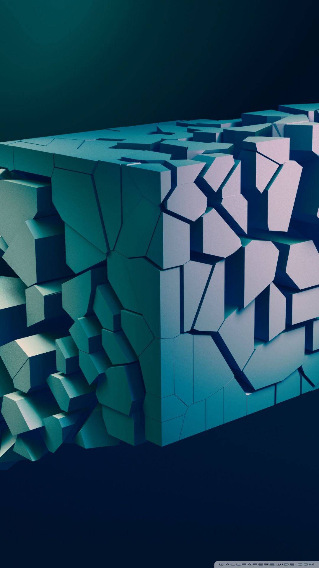 Shattered Abstract 3D Cube Ultra HD Desktop Background Wallpaper