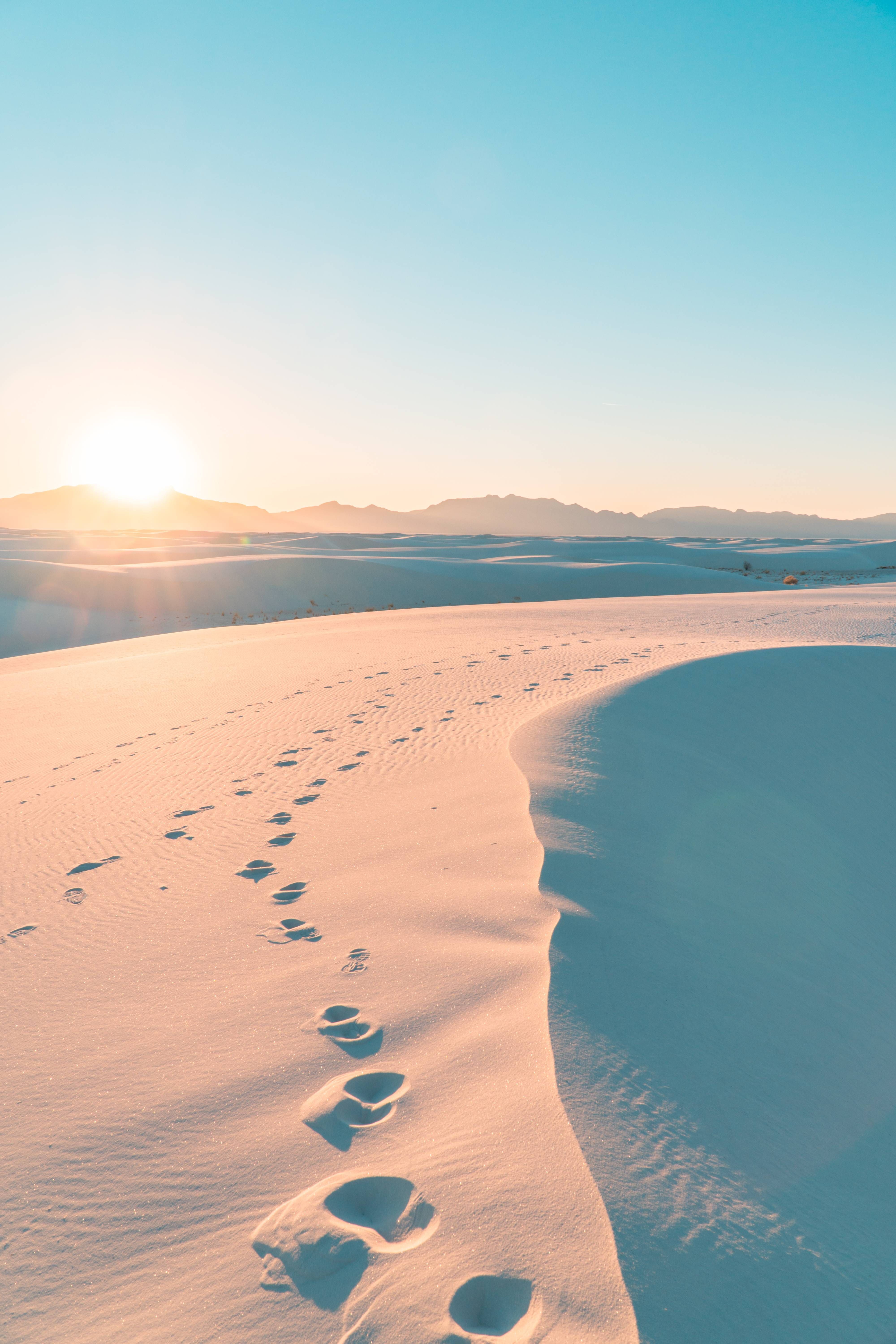 I hiked these dunes for hours with a compass. White Sands, New