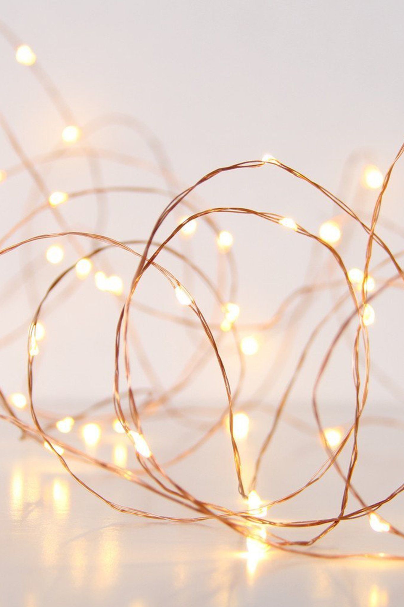 Our delicate Fairy String Lights features warm white LEDs on an