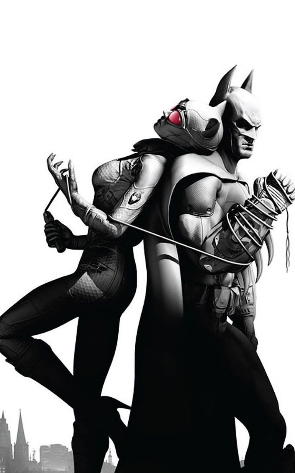Batman Catwoman Illustration Android Wallpaper