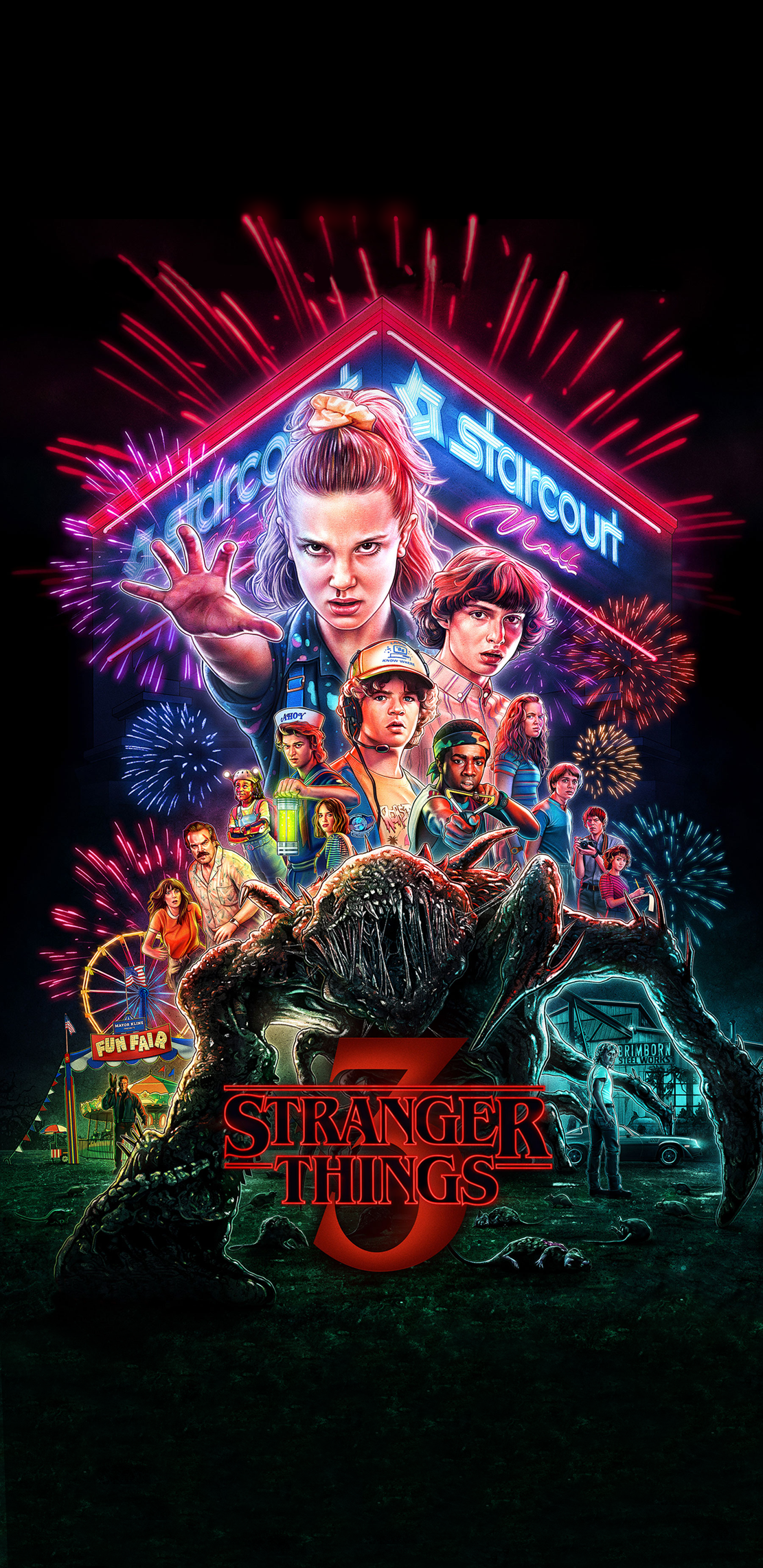 Made an iPhone XR size stranger things 3 wallpaper