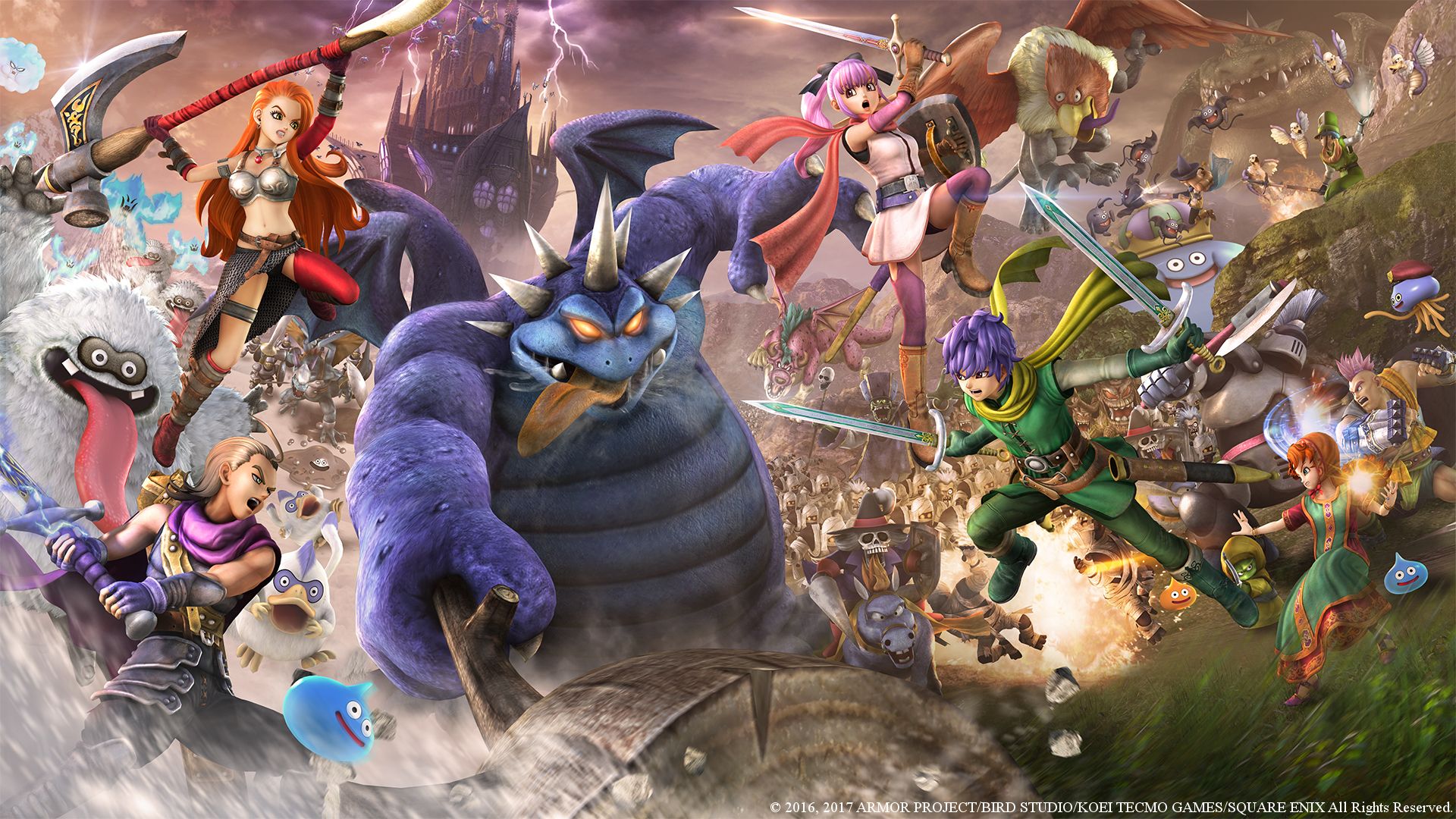 Fighting the dragon. Wallpaper from Dragon Quest Heroes II