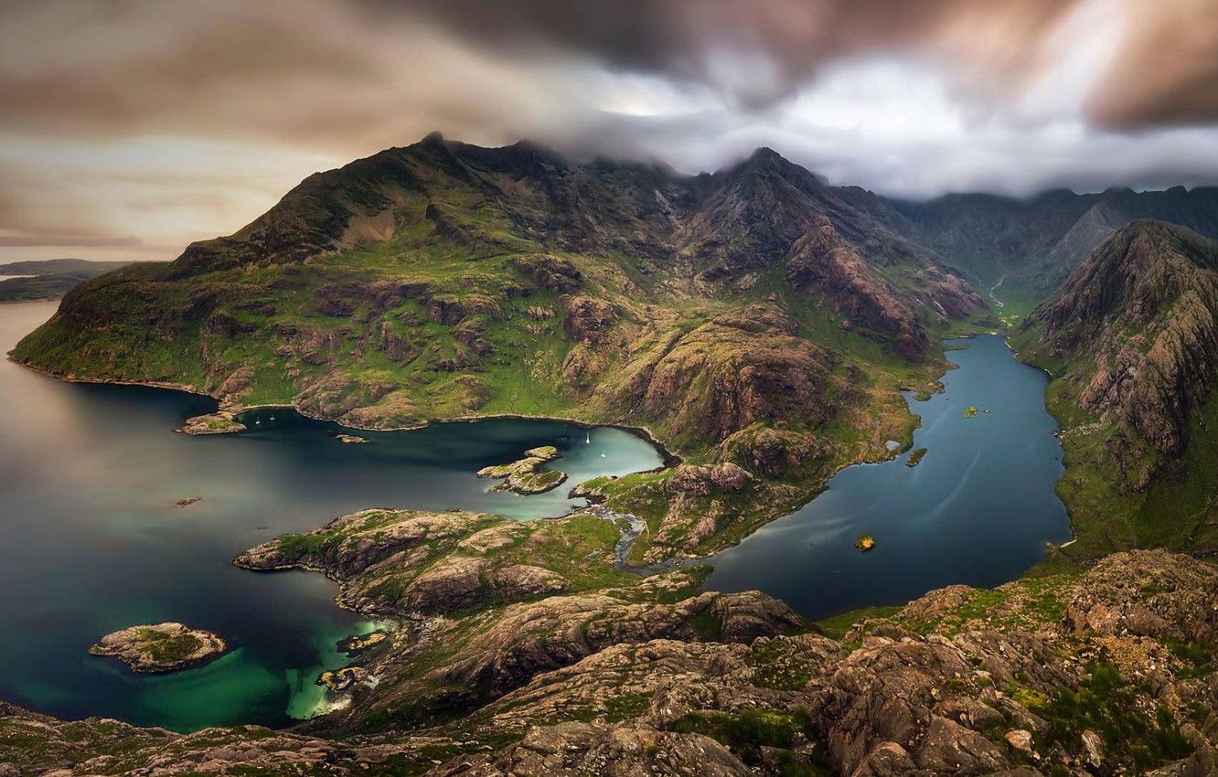 Wallpaper mountains, lake, Scotland, Isle of Skye image