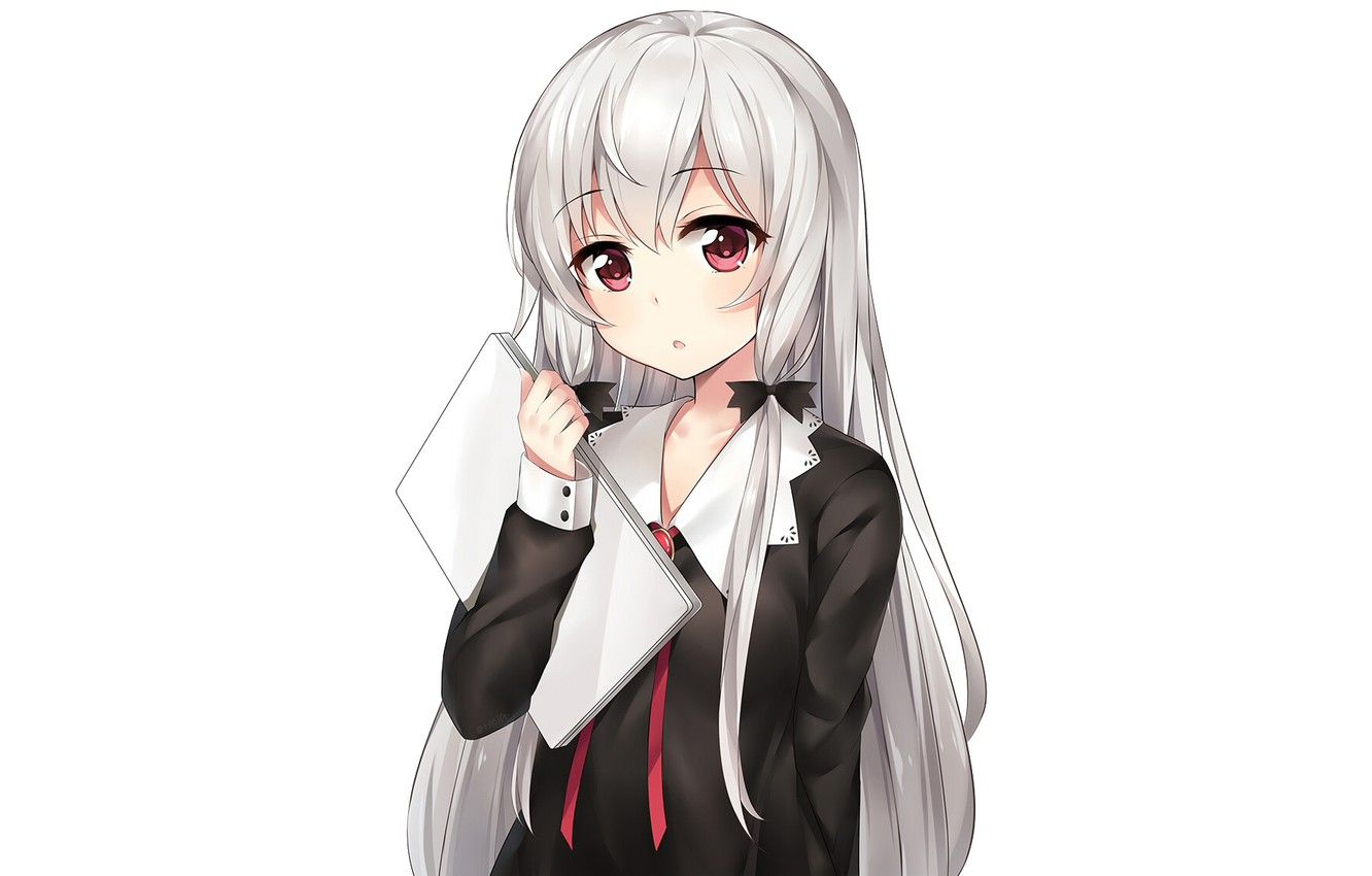 Wallpaper girl, anime, white background image for desktop