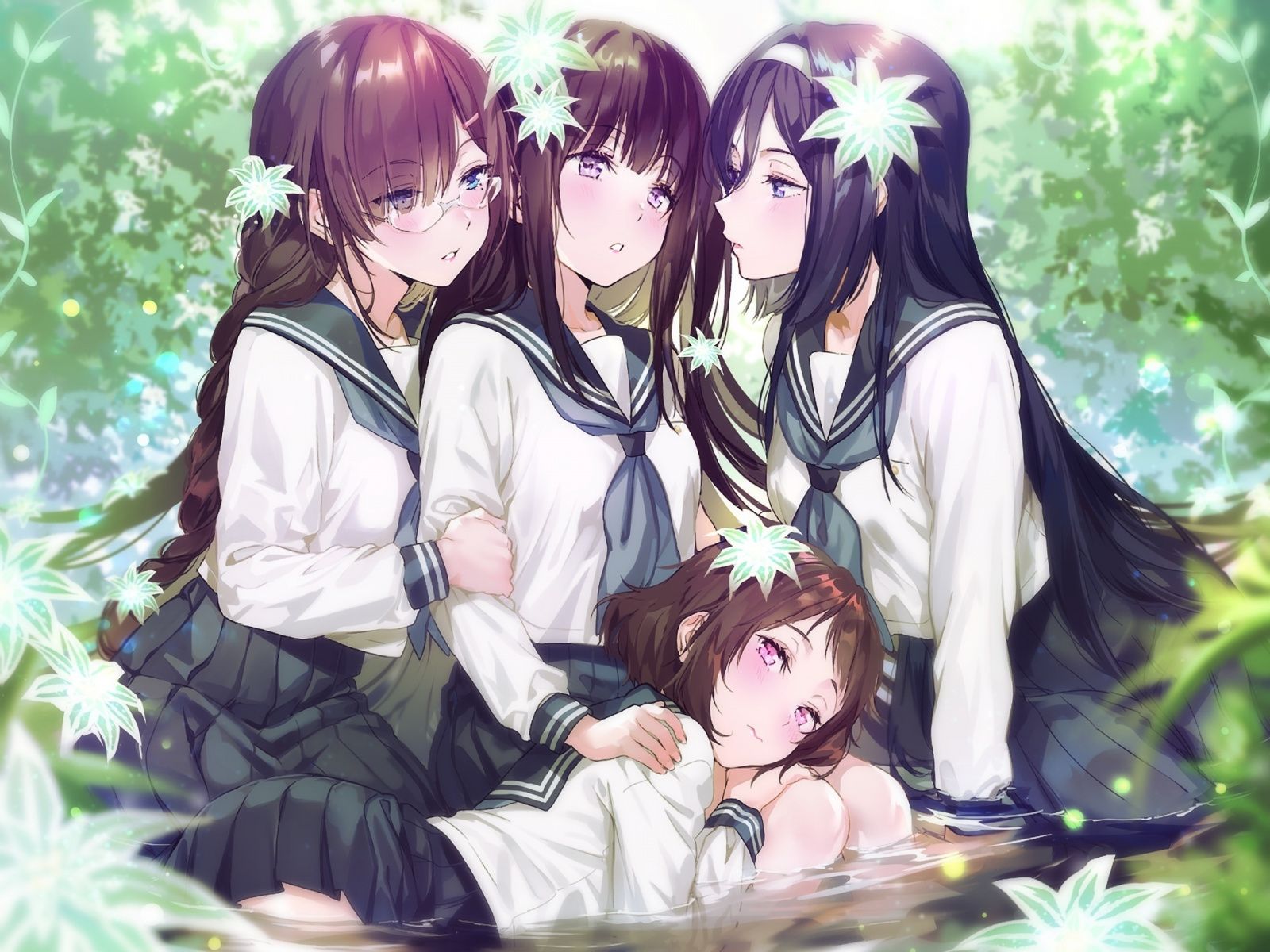 Download 1600x1200 wallpaper anime girls, fuyumi irisu, eru