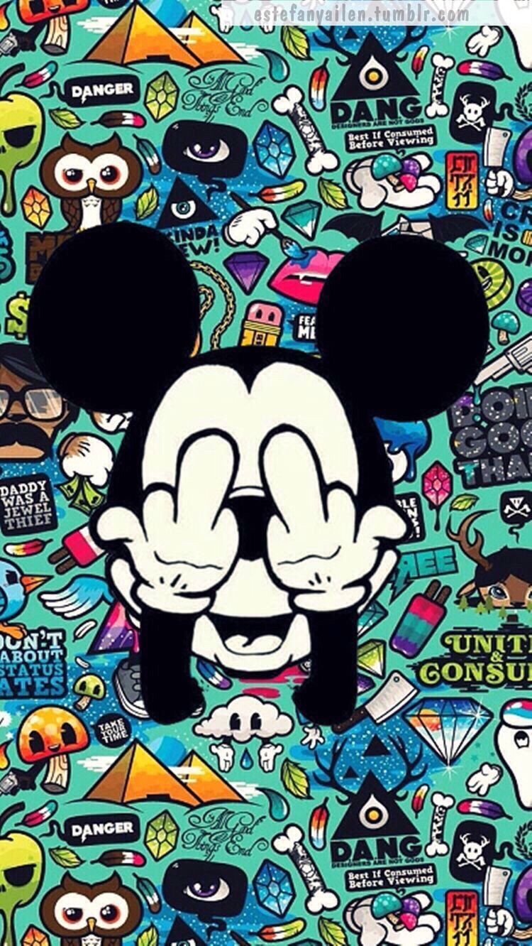 Mickey Mouse Dope Hands FB Wallpaper
