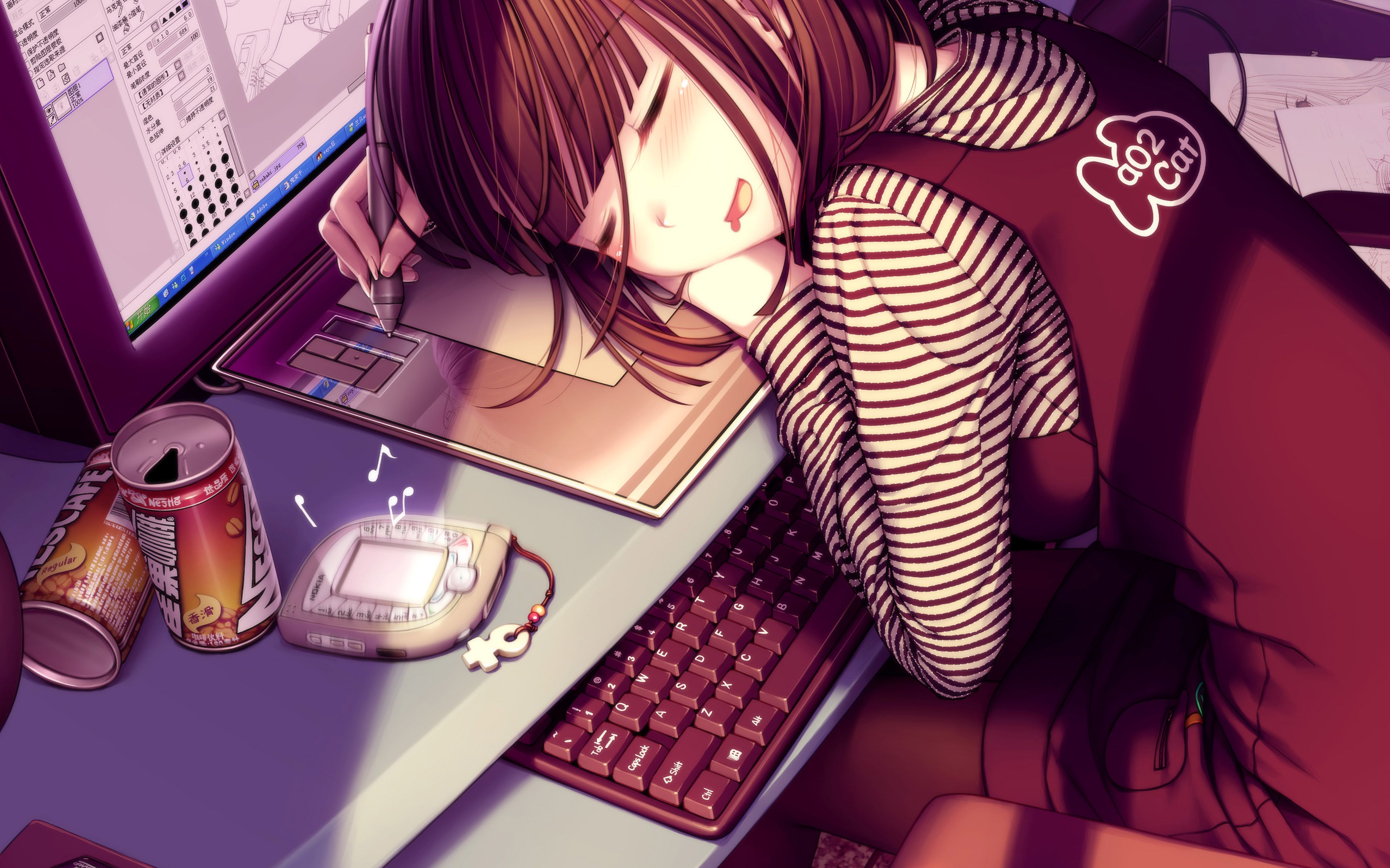 Illustor Anime Art Girl Sleeping