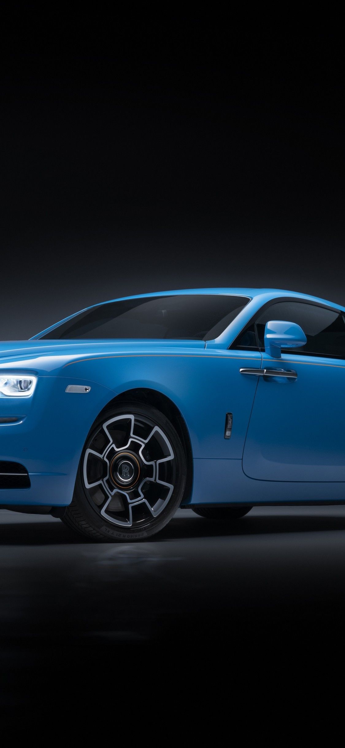 Download 1125x2436 Rolls Royce Wraith Black Badge, Side View, Blue