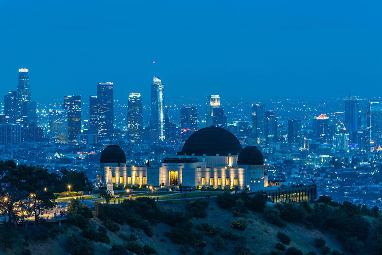 Desktop Wallpaper Los Angeles USA Griffith Observatory Evening