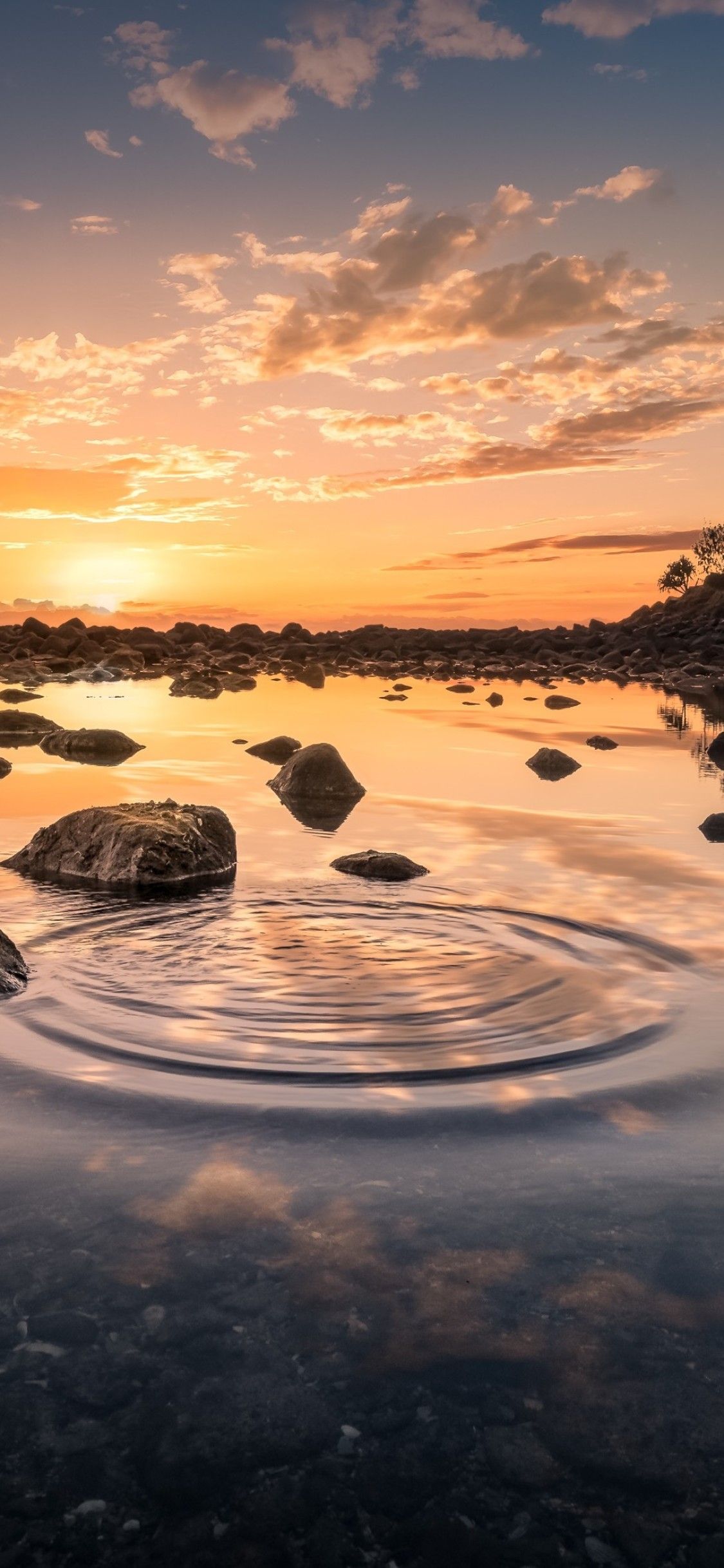 Sky Scenic Landscape Water Reflection Rocks iPhone XS