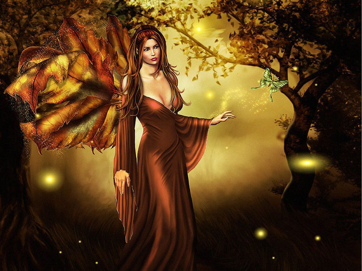 Forest Fae. Fairy background, Beautiful fantasy art, Autumn fairy