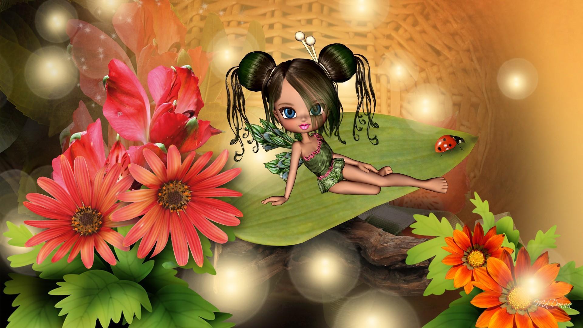 Little Green Fall Fairy HD desktop wallpaper, Widescreen, High