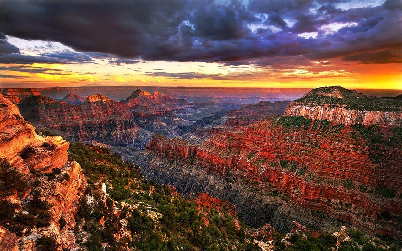 Canyon Wallpaper. Grand Canyon Lightning