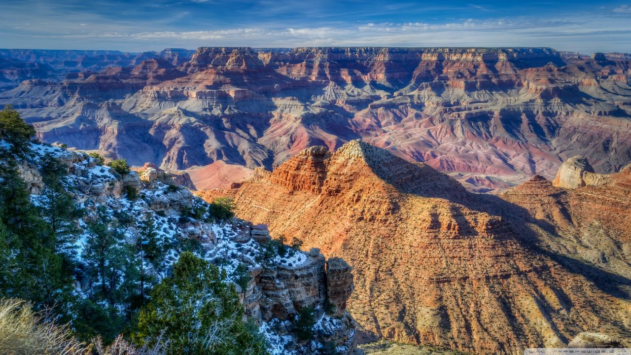 Snow, South Rim, Grand Canyon, Arizona Ultra HD Desktop Background