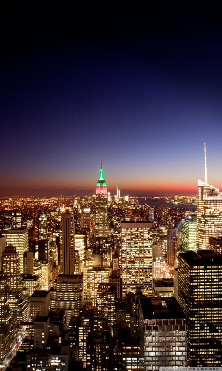 New York City At Night Ultra HD Desktop Background Wallpaper