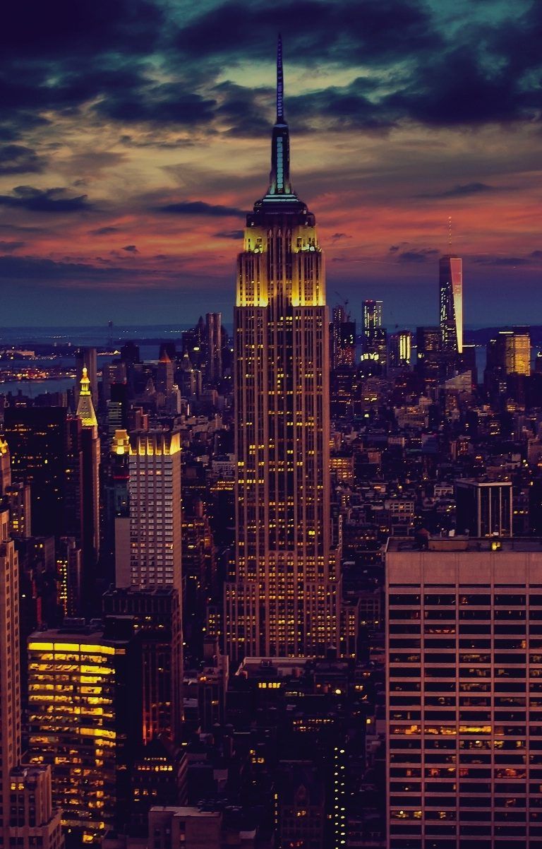 New York City At Nightfall HD Wallpaper