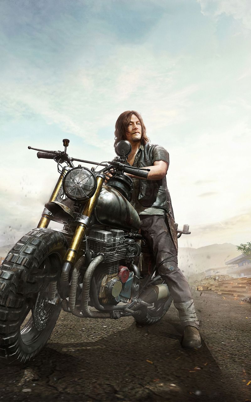 Download Daryl Dixon, PUBG, Mobile game, The Walking Dead, artwork
