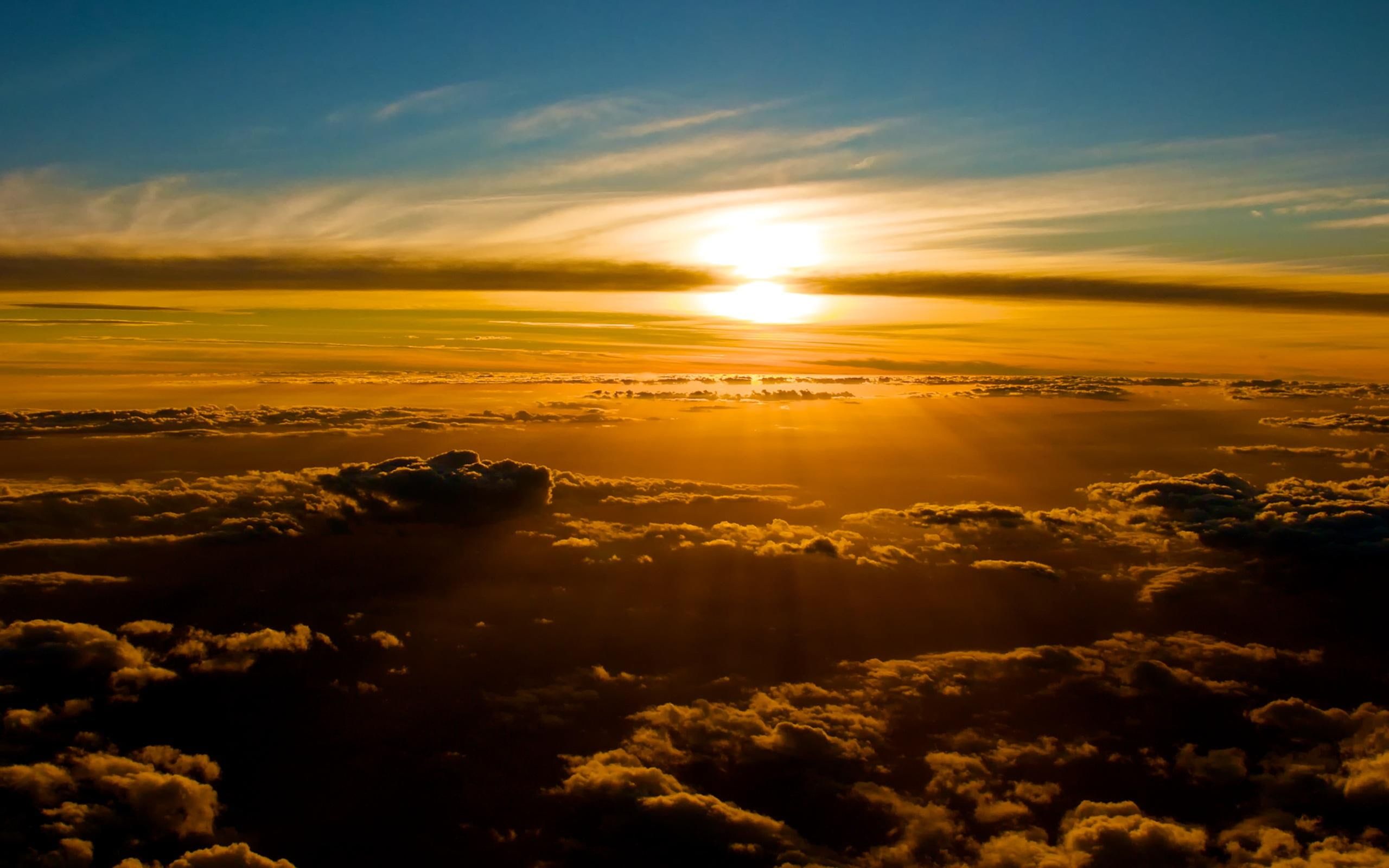 Sunset In Flight, sunsets, skies, nature, blue, golden, beautiful