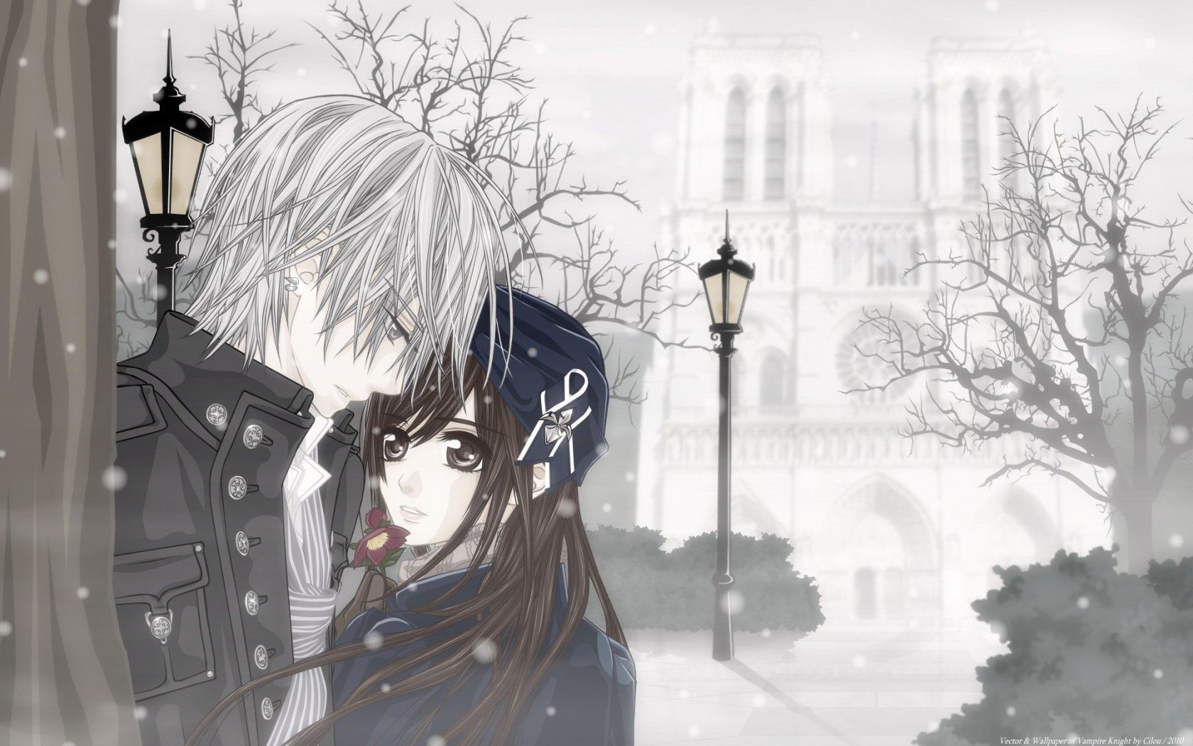 Anime Vampire. Winter, snow, anime, vampire knight, manga, couple