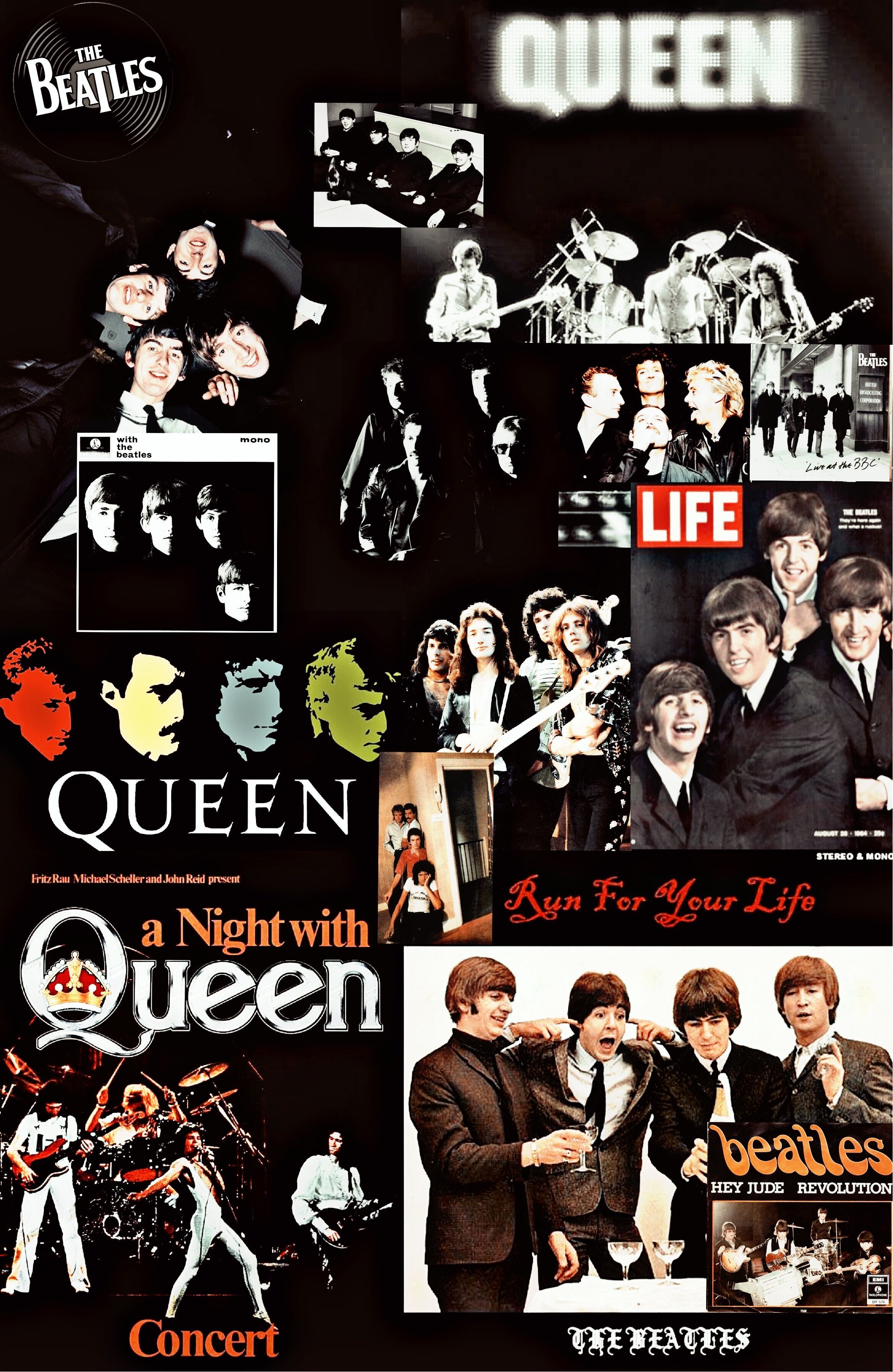 Queen x The Beatles wallpaper #queen #queenband #thebeatles #band