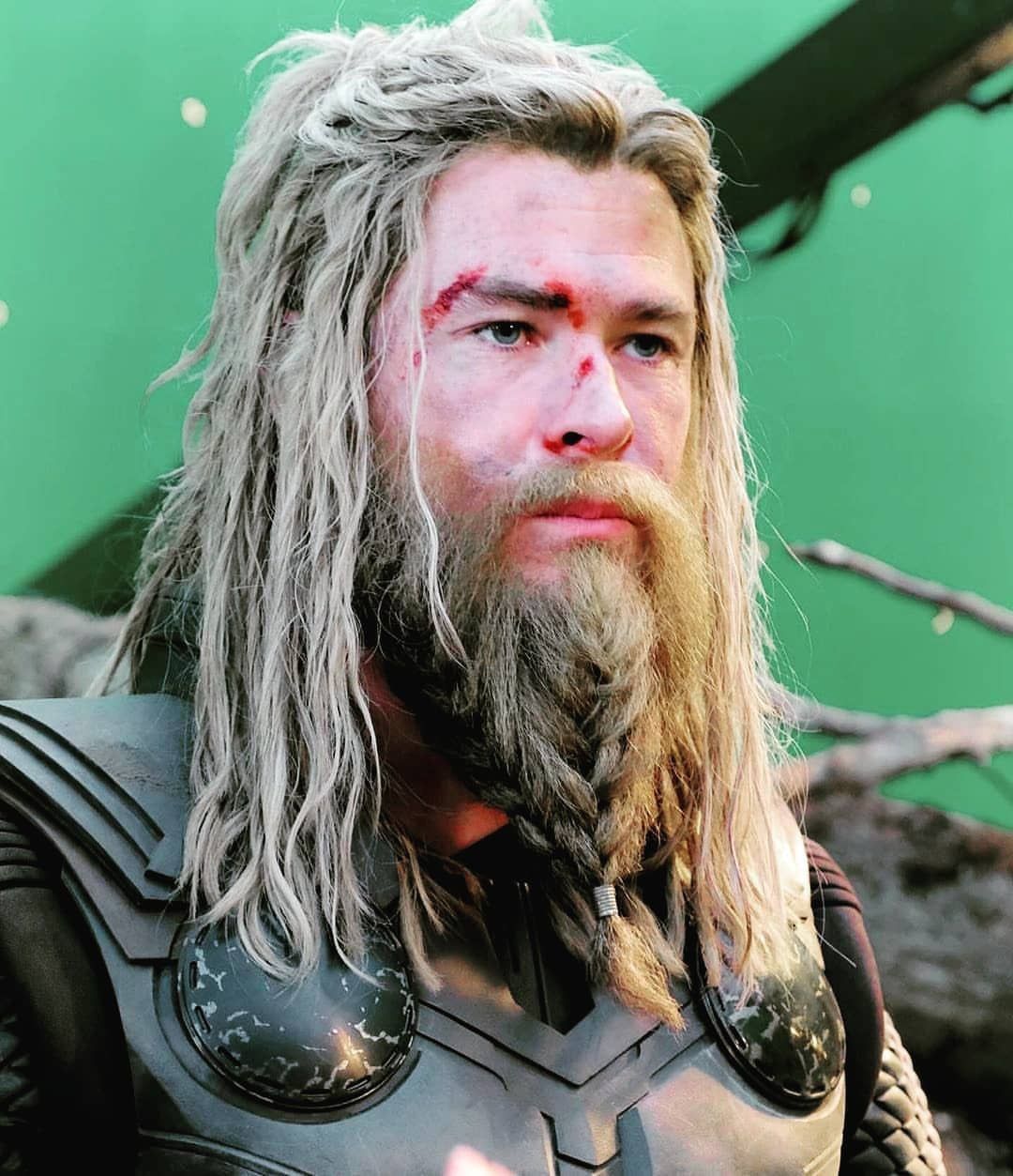 I love Fat Thor with the braided beard. Marvel movies, Hemsworth